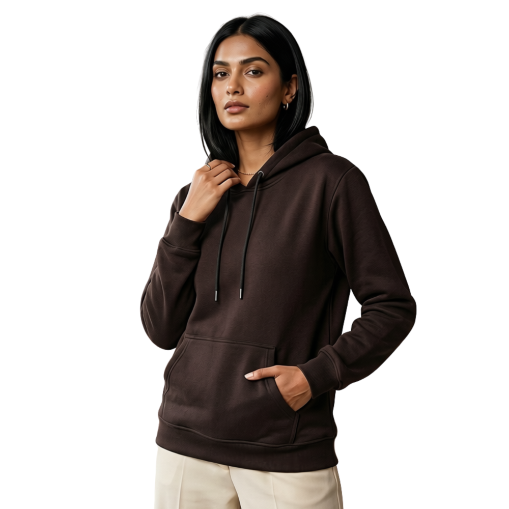 Premium 100% Pure Cotton Unisex Hoodie (Dark Hazel | M )
