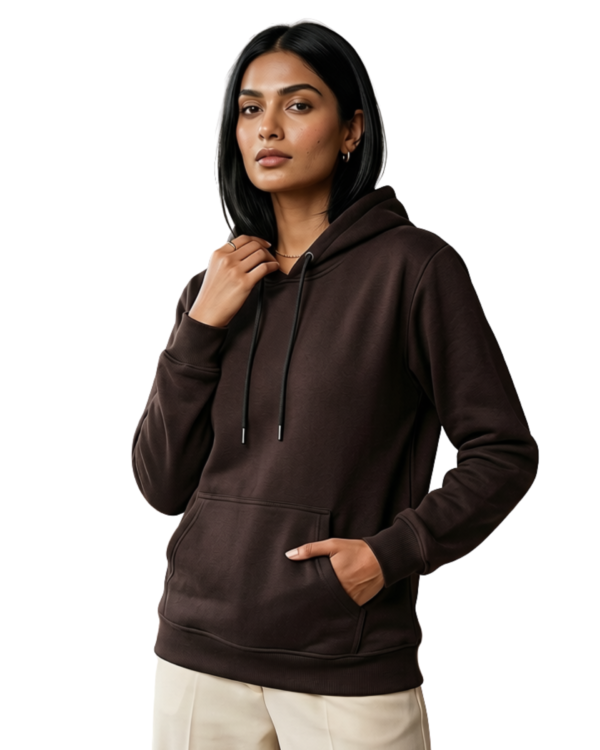 Premium 100% Pure Cotton Unisex Hoodie (Dark Hazel | L )